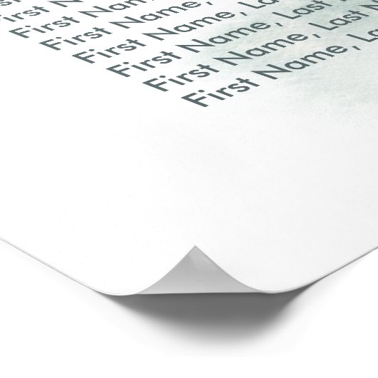 Winter Mystère Wedding Chart Poster (Ecke)