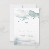 Winter Mystère Wedding RSVP+MEAL Response Einladung (Vorderseite)