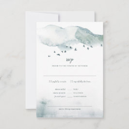 Winter Mystère Wedding RSVP+MEAL Response Einladung