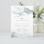 Winter Mystère Wedding RSVP+MEAL Response Einladung (Stehend Vorderseite)