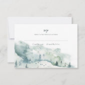 Winter Mystère Wedding RSVP Response Einladung (Vorderseite)