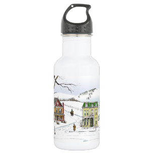 Winter-Nachbarschaft Edelstahlflasche