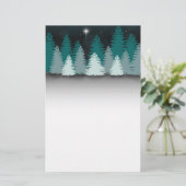Winter-Nacht mit Stern von Bethlehem Briefpapier (Stehend Vorderseite)