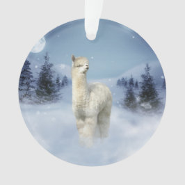 Winter-Nachtalpaka-Weihnachtsverzierung Ornament