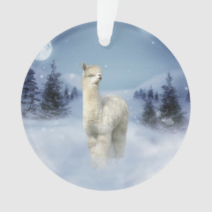 Winter-Nachtalpaka-Weihnachtsverzierung Ornament