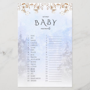 Winter Name Baby Animals Baby Showspiel
