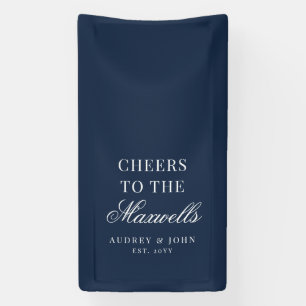 Winter Navy Blau Elfenbein Cheers Skript Hochzeit Banner