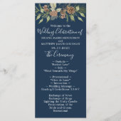 Winter Navy Blue Elegante Script Hochzeit Programm (Vorderseite)