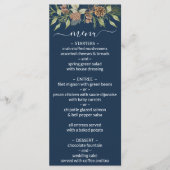 Winter Navy Blue Elegante Script Wedding Menu Menükarte (Vorderseite)