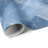 Winter Navy Weiß Schnee Eis Blau Karomuster Geschenkpapier (Rolleneckpunkt)