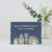 Winter Neue Zuhause-Adresse, die wir übertragen ha Ankündigungspostkarte (Stehend Vorderseite)