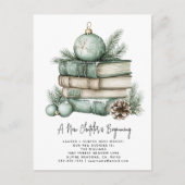 Winter neues Kapitel beginnt Wasserfarbenurlaub Ankündigungspostkarte (Vorderseite)