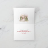 Winter Niedlich Pink Snowman 1. Geburtstag Dankeskarte (Innenseite)