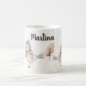 Winter Niedlich Sparrow Illustration Kaffeetasse (Mittel)