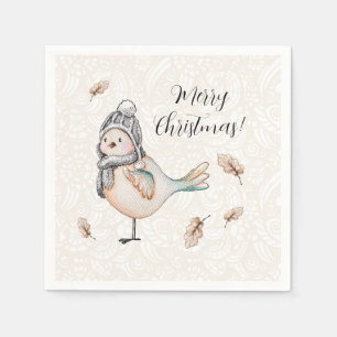 Winter Niedlich Sparrow Illustration Serviette