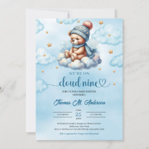 Winter niedlich Teddybär Wolke neun Baby Dusche Einladung