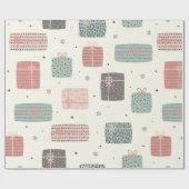 Winter Niedliche Geschenke Pastel Muster Weihnacht Geschenkpapier (Flach)