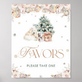 Winter Niedliche Polar Bear Baby Dusche Favoriten Poster (Vorne)