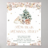 Winter Niedlicher Bär Wie groß ist Mama's Bauch Poster (Vorne)
