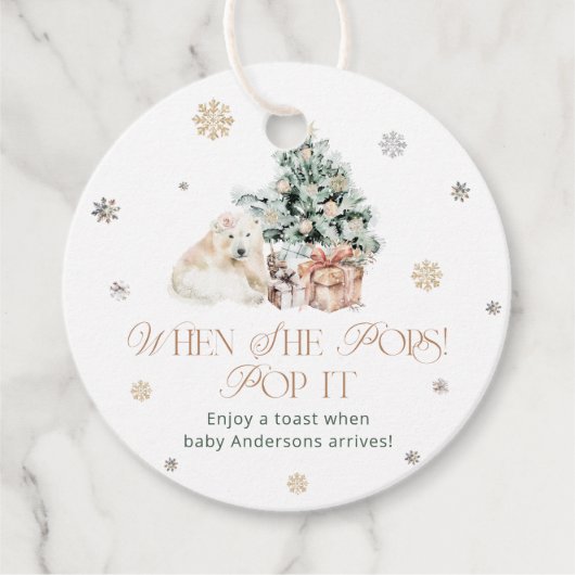 Winter Niedlicher Bären Pop, wenn sie Pop Baby Dus Geschenkanhänger (Vorderseite)
