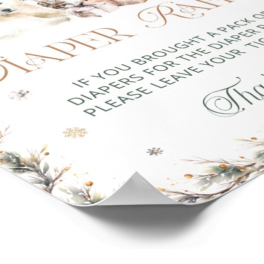 Winter Niedlicher Eisbärentaucher Poster (Ecke)