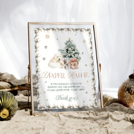 Winter Niedlicher Eisbärentaucher Poster