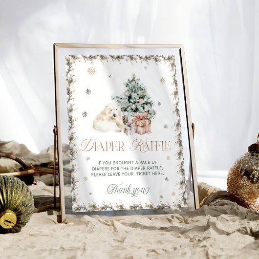 Winter Niedlicher Eisbärentaucher Poster