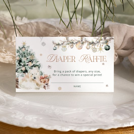 Winter Niedlicher Polar Bear Baby Duschkabine Wind Begleitkarte