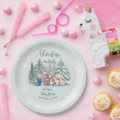 Winter Niedlicher Tiere Kinderdusche Pappteller (Party)