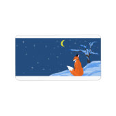 Winter Night Fox Label Adressaufkleber (Vorne)