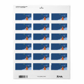 Winter Night Fox Label Adressaufkleber (Vorne)