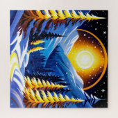 Winter Night Landscape With Snowy Mountains Puzzle (Horizontal)