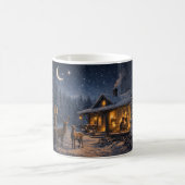 Winter Night Love Cabin – Friedlich Kaffeetasse (Mittel)