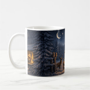 Winter Night Love Cabin – Friedlich  Kaffeetasse