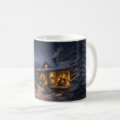 Winter Night Love Cabin – Peaceful  Kaffeetasse (VorderseiteRechts)
