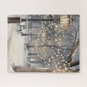 Winter Night Snow Park String Lights Puzzle (Horizontal)