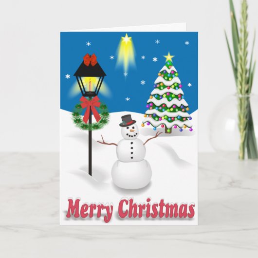 Winter Night Weihnachtskarte Feiertagskarte (Vorderseite)