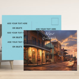 "Winter Nights in New Orleans" Postkarte. Feiertagspostkarte