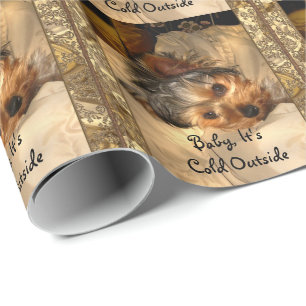 Winter Nights Yorkie Elegant Geschenkpapier