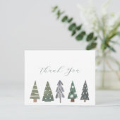 Winter Nordische Weihnachtsbäume Vielen Dank, dass Dankeskarte (Stehend Vorderseite)