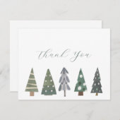 Winter Nordische Weihnachtsbäume Vielen Dank, dass Dankeskarte (Vorne/Hinten)