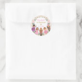 Winter Nutcracker Floral Geburtstagsparty Baby Gir Runder Aufkleber (Tasche)