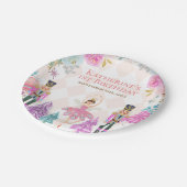 Winter Nutcracker Land der Süßigkeiten 1. Geburtst Pappteller (Schrägansicht)