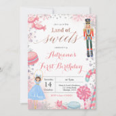 Winter Nutcracker Land der Süßigkeiten Geburtstag Einladung (Vorderseite)