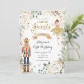 Winter Nutcracker Land der Süßigkeiten Geburtstag  Einladung (Stehend Vorderseite)