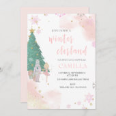 Winter Nutcracker Onederland 1. Geburtstag Einladung (Vorne/Hinten)