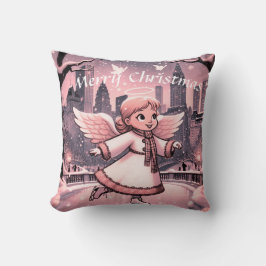 Winter NYC Angel Skaten Kissen