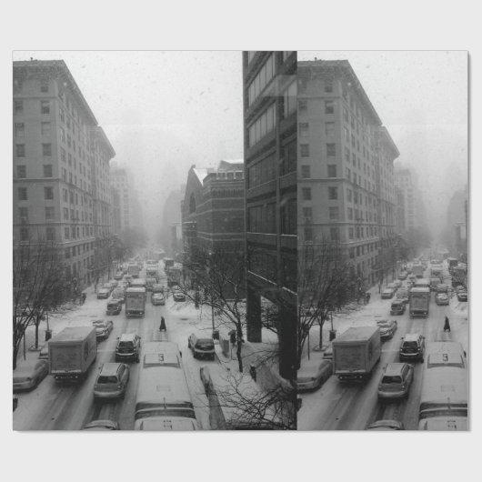Winter NYC Geschenkpapier (Flach)