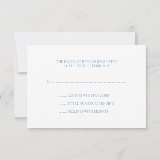 Winter Oak Tree Blue White Bat Mitzvah UAWG RSVP Karte (Rückseite)