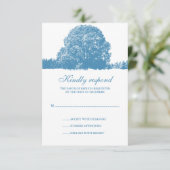 Winter Oak Tree Wedding Response Card RSVP Karte (Stehend Vorderseite)